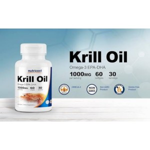 سافت ژل کریل اویل نوتریکاست Nutricost Omega Krill Oil (60 عددی)
