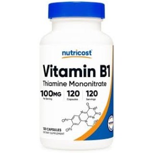 کپسول ویتامین تیامین نوتریکاست Nutricost B1 100mg (120 عددی)