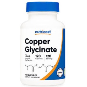 کپسول مس گلیسینات نوتریکاست Nutricost Copper Glycinate 3mg (120 عددی)