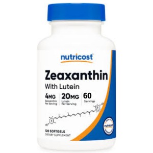 سافت ژل سلامت چشم زآگزانتین همراه لوتئین نوتریکاست Nutricost Zeaxanthin With Lutein (60 عددی)