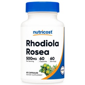 کپسول بهبود خستگی و اضطراب رودیولا رزا نوتریکاست Nutricost Rhodiola Rosea 500mg (60 عددی)