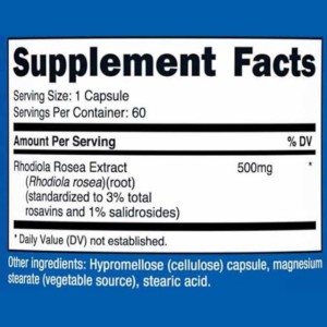 کپسول بهبود خستگی و اضطراب نوتریکاست Nutricost Rhodiola Rosea 500mg (60 عددی)
