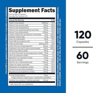 کپسول مولتی ویتامین مینرال همراه با پروبیوتک نوتریکاست Nutricost Multivitamin + Probiotics (120 عددی)