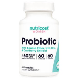 کپسول کمک به هضم پروبیوتیک بانوان 60 میلیارد نوتریکاست Nutricost Women Probiotic 60 Billion (60 عددی)