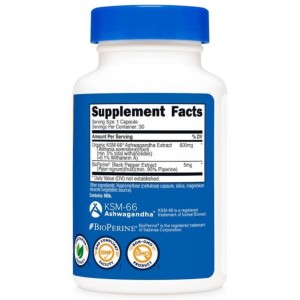 کپسول عصاره آشواگاندا نوتریکاست Nutricost Ashwagandha KSM-66 600mg (60 عددی)