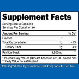 کپسول پوسته اسفرزه سرشار از فیبر نوتریکاست Nutricost Psyllium Husk (90 عددی)