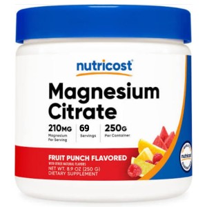 پودر منیزیم سیترات نوتریکاست Nutricost Magnesium Citrate Powder 210mg (250 گرم)