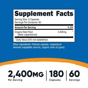 کپسول نوتریکاست Nutricost Beet Root 2400mg (180 عددی)
