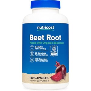 کپسول عصاره ریشه چغندر نوتریکاست Nutricost Beet Root 2400mg (180 عددی)