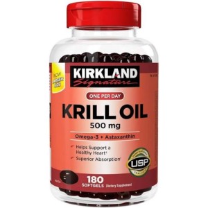 سافت ژل امگا 3 Kirkland Astaxanthin + Omega Krill Oil کرکلند (180 عددی)