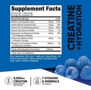 پودر کراتین + هیدراته نوتریکاست Nutricost Creatine + Hydration Powder 5000mg (300 گرمی)
