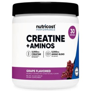 پودر کراتین + آمینو نوتریکاست Nutricost Creatine + Amino Powder 5000mg (372 گرمی)