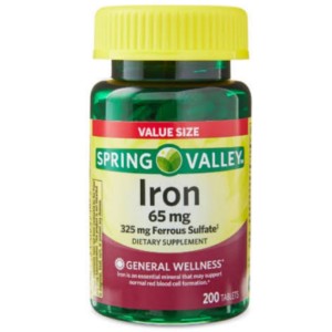 قرص آهن اسپرینگ ولی Spring Valley Iron 65mg (200 عددی)