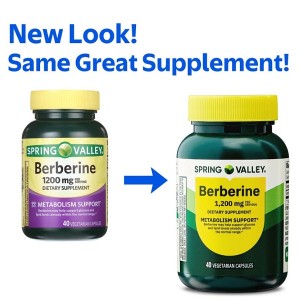 کپسول کاهش وزن و قند خون بربرین اسپرینگ ولی Spring Valley Berberine 1200mg (40 عددی)