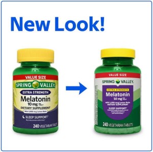 قرص گیاهی ملاتونین اسپرینگ ولی Spring Valley Vegetarian Melatonin 10mg (240 عددی)