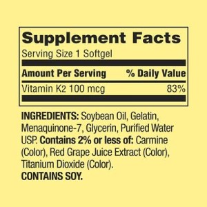 سافت ژل اسپرینگ ولی ویتامین Spring Valley K2 100mcg (60 عددی)