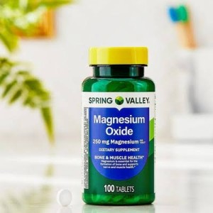 قرص منیزیم اکساید Spring Valley Magnesium 250mg اسپرینگ ولی (100 عددی)