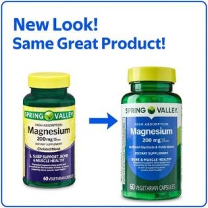 کپسول گیاهی منیزیم ترکیبی اکساید و گلیسینات اسپرینگ ولی Spring Valley Magnesium Blend Oxide & Glycinate (60 عددی)