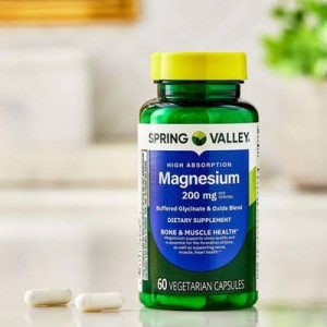 کپسول گیاهی منیزیم ترکیبی اکساید و گلیسینات اسپرینگ ولی Spring Valley Magnesium Blend Oxide & Glycinate (60 عددی)