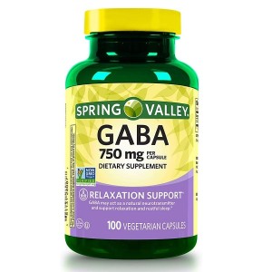 کپسول گیاهی کاهش استرس گابا اسپرینگ والی Spring Valley Gaba 750mg (100 عددی)