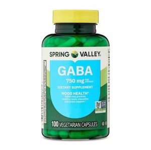 کپسول گیاهی کاهش استرس گابا اسپرینگ والی Spring Valley Gaba 750mg (100 عددی)