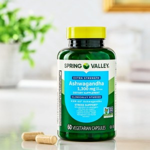 کپسول آشواگاندا اسپرینگ ولی Spring Valley Extra Strength Ashwagandha 1300mg (60 عددی)