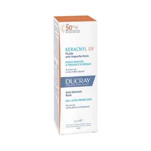 کرم ضد آفتاب ، ضد لک و روشن کننده کراکنیل دوکری KERACNYL UV Fluide anti-imperfections SPF50 (50 میل)