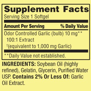 سافت ژل عصاره سیر اسپرینگ ولی Spring Valley Garlic Extract 1000mg (120 عددی)