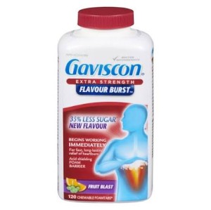 قرص جویدنی رفلاکس و سوزش معده گاویسکون Gaviscon Extra Strength Tablets (120 عددی)