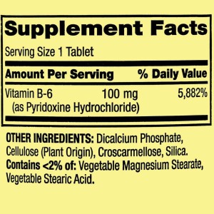 قرص ویتامین پیریدوکسین اسپرینگ ولی Spring Valley Vitamin B6 100mg (250 عددی)