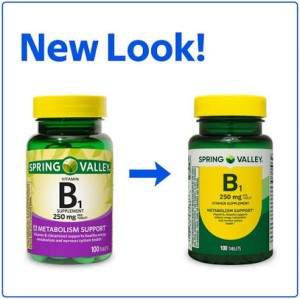 قرص ویتامین تیامین اسپرینگ ولی Spring Valley Vitamin B1 250mg (100 عددی)