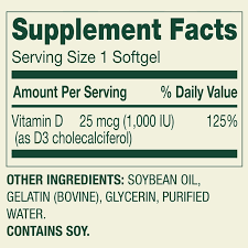 سافت ژل ویتامین دی اسپرینگ ولی Spring Valley Vitamin D3 1000IU (100 عددی)