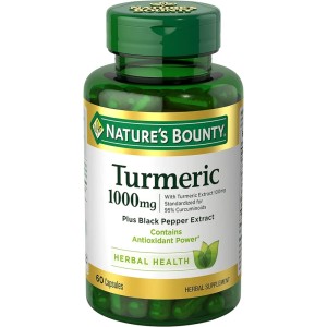 کپسول زردچوبه Nature's bounty Turmeric Curcumin 1000mg نیچرز بونتی (60 عددی)