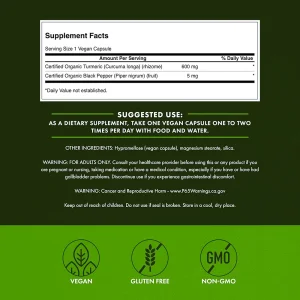 کپسول زردچوبه همراه با فلفل سیاه Swanson Turmeric 600mg سوانسون (90 عددی)
