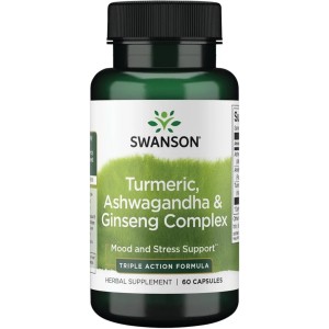 کپسول زردچوبه آشواگاندا جینسینگ Swanson Turmeric Ashwagandha Ginseng سوانسون (60 عددی)