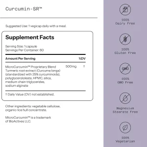 کپسول زردچوبه کورکومین Quality of Life Curcumin-SR 500mg (60 عددی)