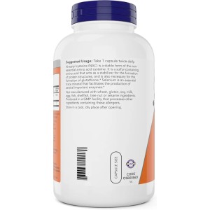 کپسول استیل سیستین NOW NAC N-Acetyl-L-Cysteine 600mg (400 عددی)
