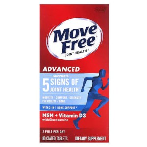 قرص گلوکوزامین همراه با کندرویتین MSM موو فری Move Free Advanced (80 عددی)