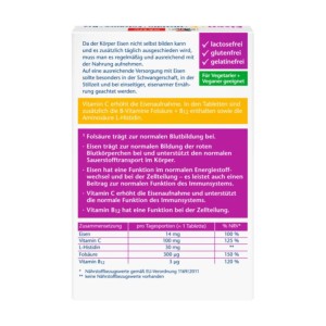 قرص آهن + ویتامین C + هیستیدن + اسید فولیک دوپل هرز اکتیو Doppel Herz Aktiv (30 عددی)