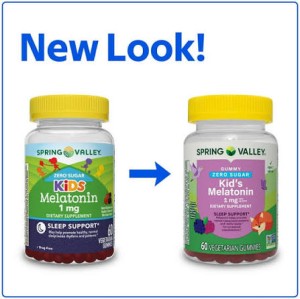 پاستیل گیاهی ملاتونین کودک اسپرینگ ولی Spring Valley Melatonin Kids Vegetarian Gummies 1mg (60 عددی)