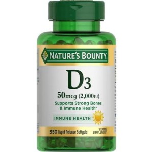 سافت ژل ویتامین نیچرز بونتی Nature's Bounty D3 2000iu (350 عددی)
