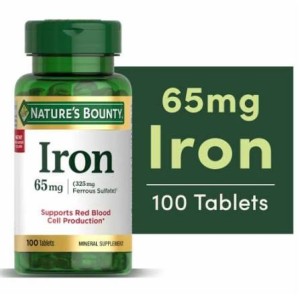 قرص آهن نیچرز بونتی Nature's Bounty Iron 65mg (100 عددی)