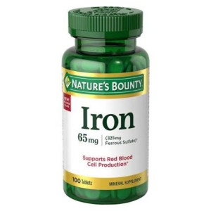 قرص آهن نیچرز بونتی Nature's Bounty Iron 65mg (100 عددی)