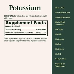 کپسول پتاسیم گلوکونات نیچرز بونتی Nature's Bounty Potassium Gluconate 99mg (100 عددی)