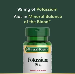 کپسول پتاسیم گلوکونات نیچرز بونتی Nature's Bounty Potassium Gluconate 99mg (100 عددی)