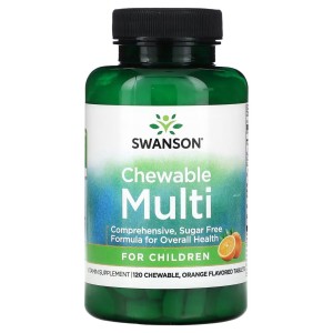 قرص جویدنی طعم دار مولتی ویتامین کودک Swanson Chewable Multi Vitamin For Children سوانسون (120 عددی)
