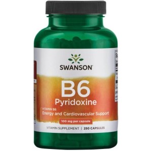 کپسول ویتامین پیریدوکسین Swanson Pyridoxine B6 100mg سوانسون (250 عددی)