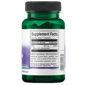 کپسول زینک پیکولینات سوانسون Swanson Zinc Picolinate 22mg (60 عددی)