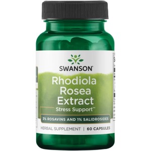 کپسول بهبود خستگی و اضطراب رودیولا رزا سوانسون Swanson Rhodiola Rosea 250mg (60 عددی)