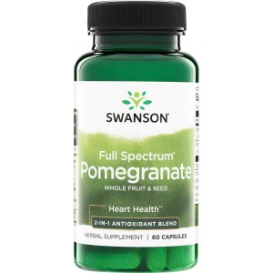 کپسول آنتی اکسیدان میوه و دانه انار با طیف کامل سوانسون Swanson Pomegranate Whole Fruit & Seed (60 عددی)